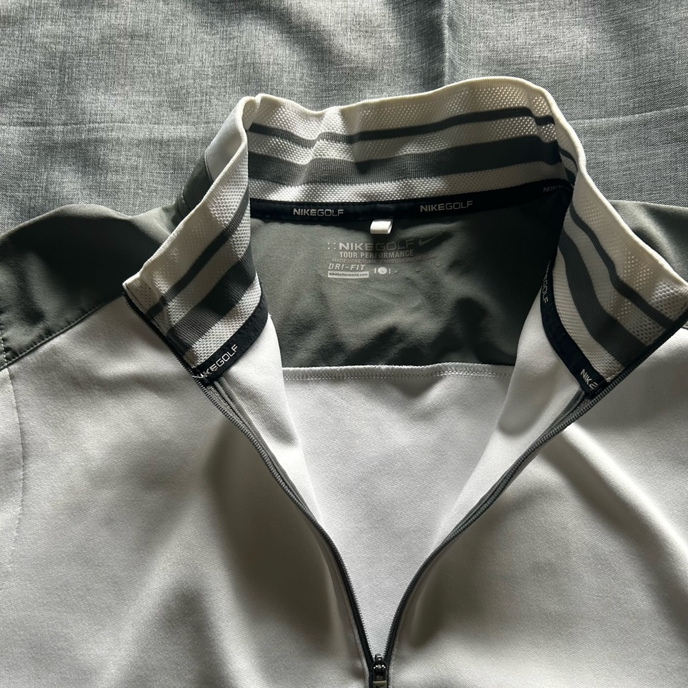 Mens Nike Golf Tour Performance Dri Fit Gray 1/4 Zip Vest